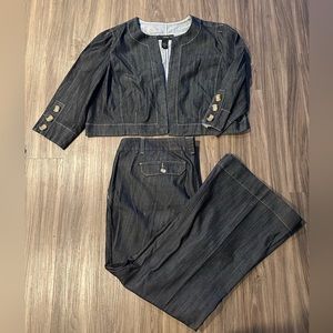 NWOT wide leg trouser denim Matching Jacket is available as well
